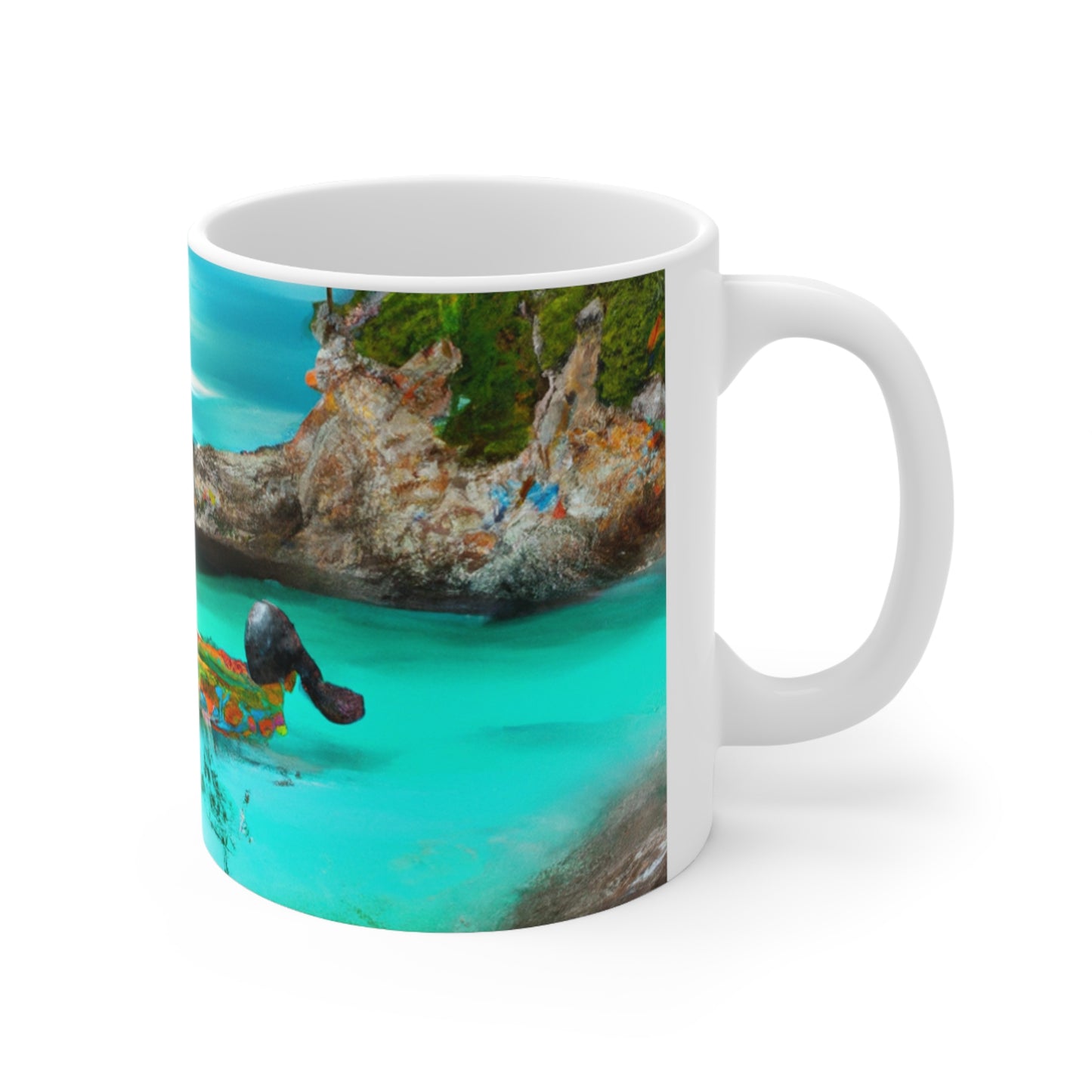 "Caribbean Fiesta on the Beach - A Digital Exploration of Mexican Culture" - The Alien Ceramic Mug 11 oz