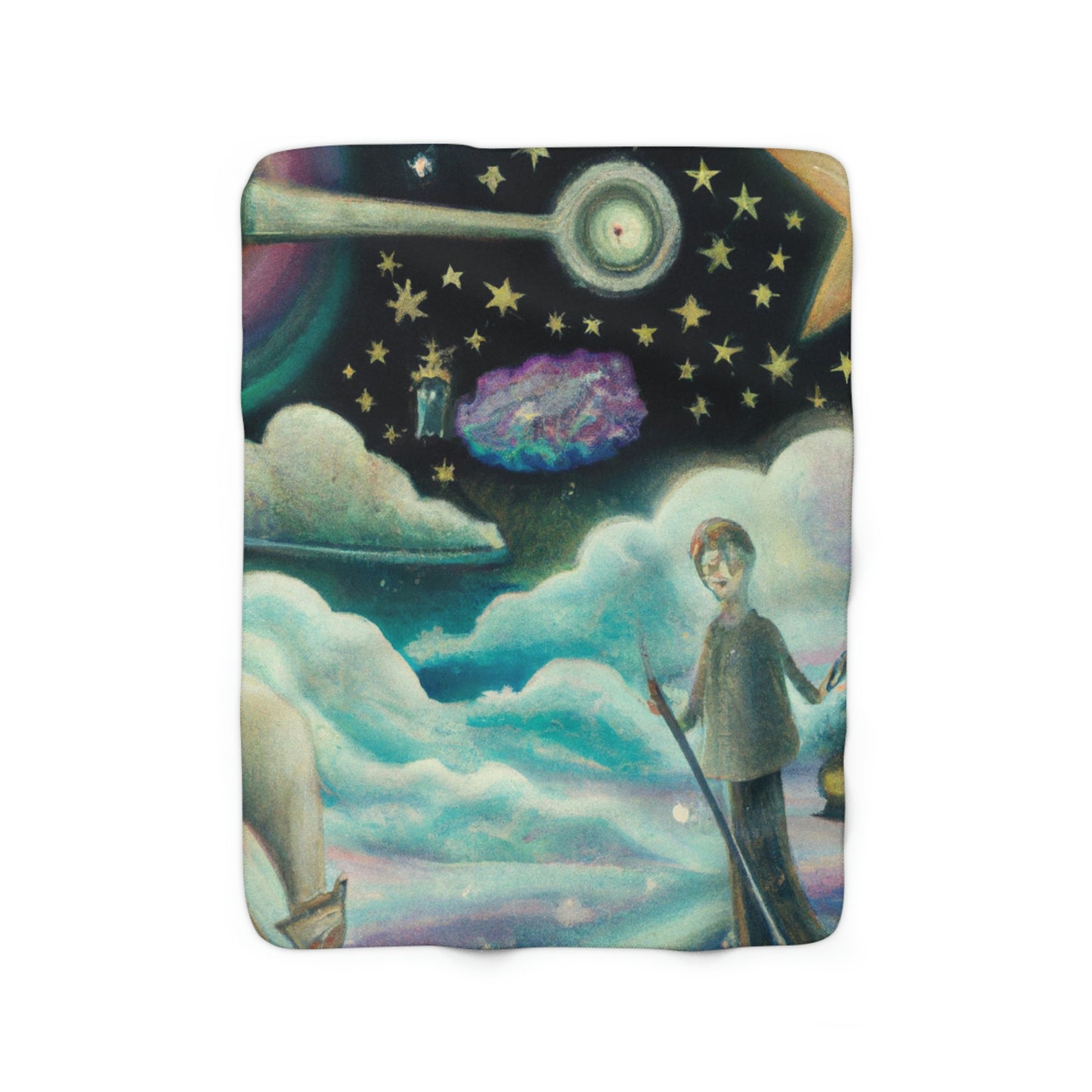 "A Sea of Diamonds in the Night" - The Alien Sherpa Fleece Blanket