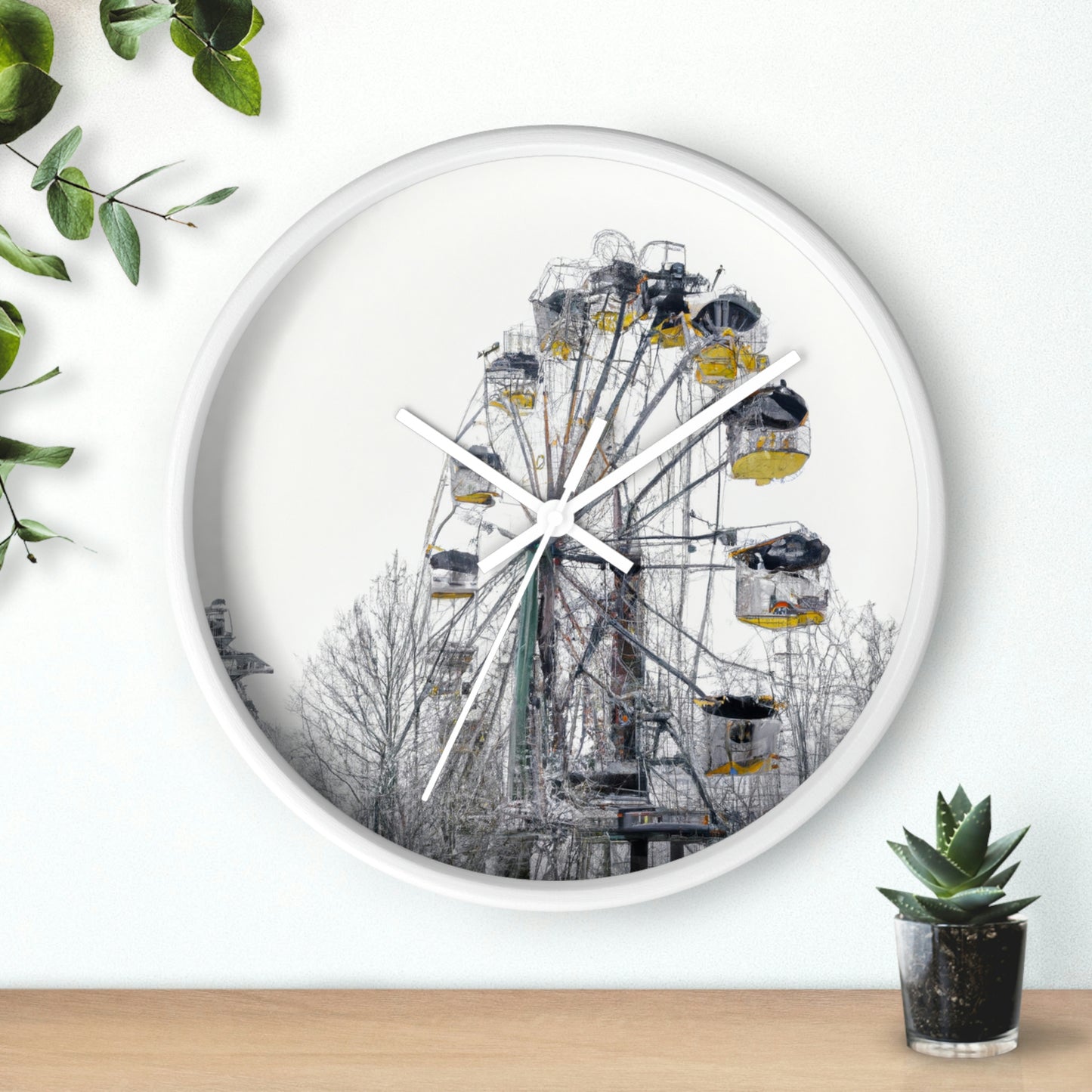 "Lonely Wheel in a Winter Wonderland" - El reloj de pared alienígena