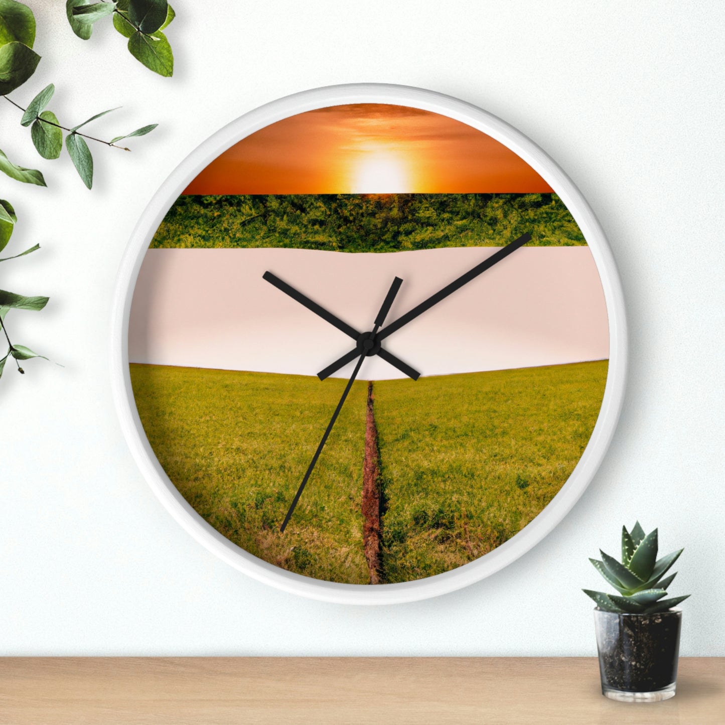 "Golden Horizon at Dusk" - The Alien Wall Clock