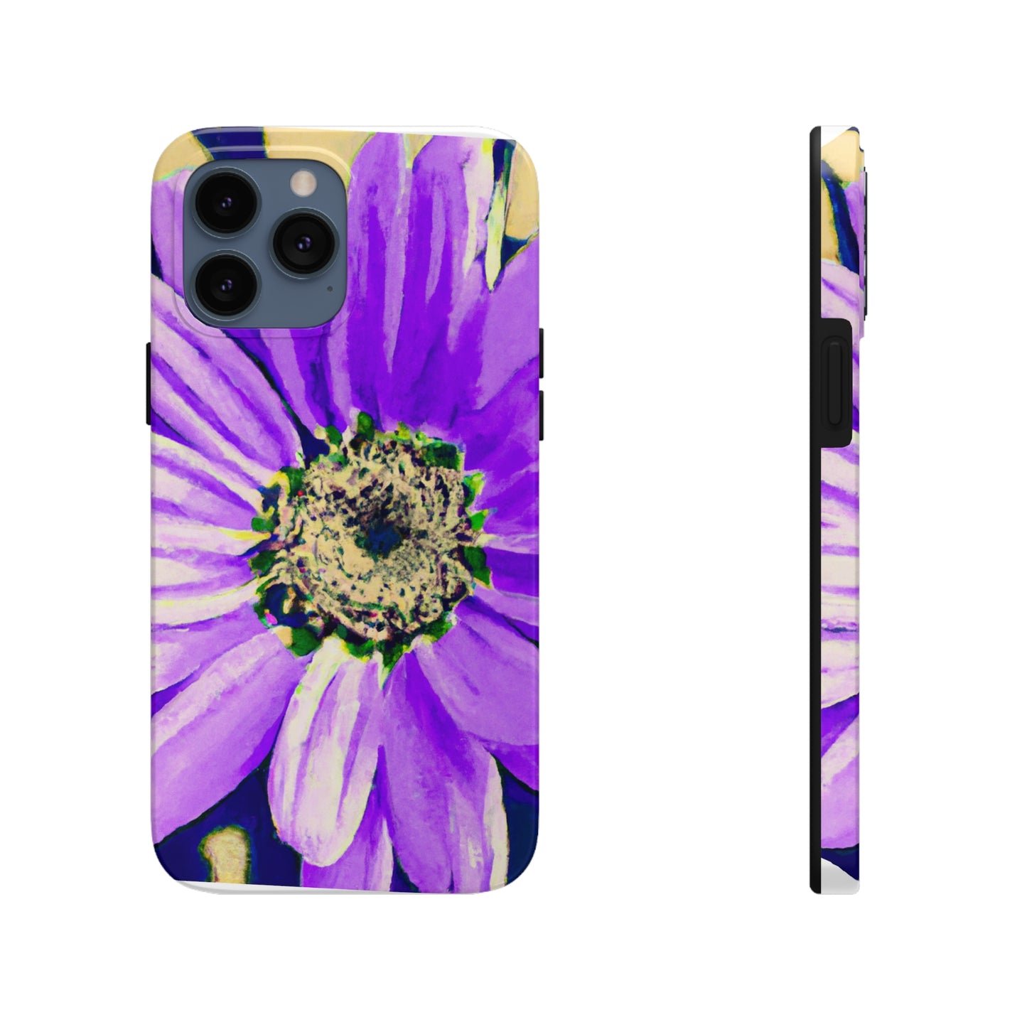 Lila Blütenblätter knallen: Kreieren Sie eine auffällige Gänseblümchen-Rosen-Fusion – The Alien Tough Phone Cases