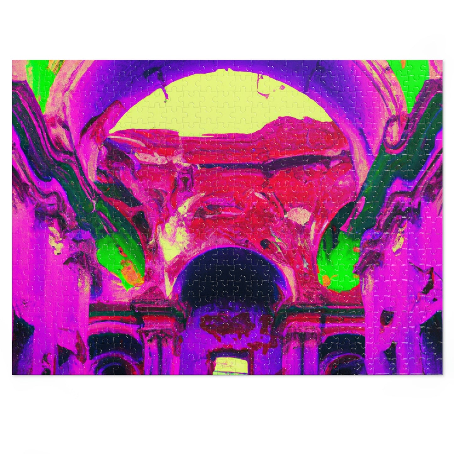 Mystical Madness: Crazy Colors in the Forgotten Cathedral - The Alien Jigsaw Puzzle