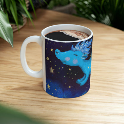 "Drifting Among the Stars: The Story of a Baby Dragon" - Taza de cerámica The Alien 11 oz