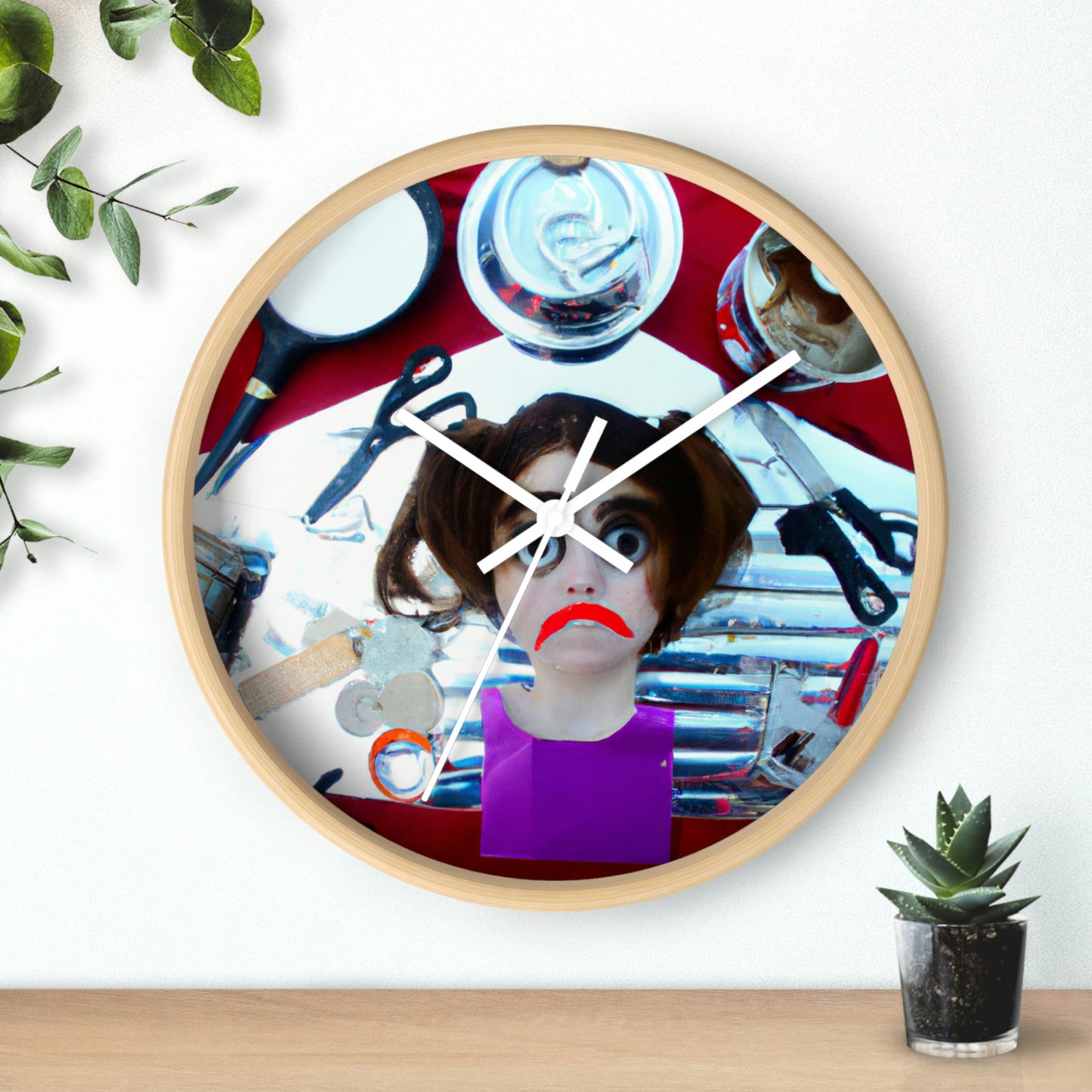 "Found Objects Self-Portrait" - The Alien Wall Clock