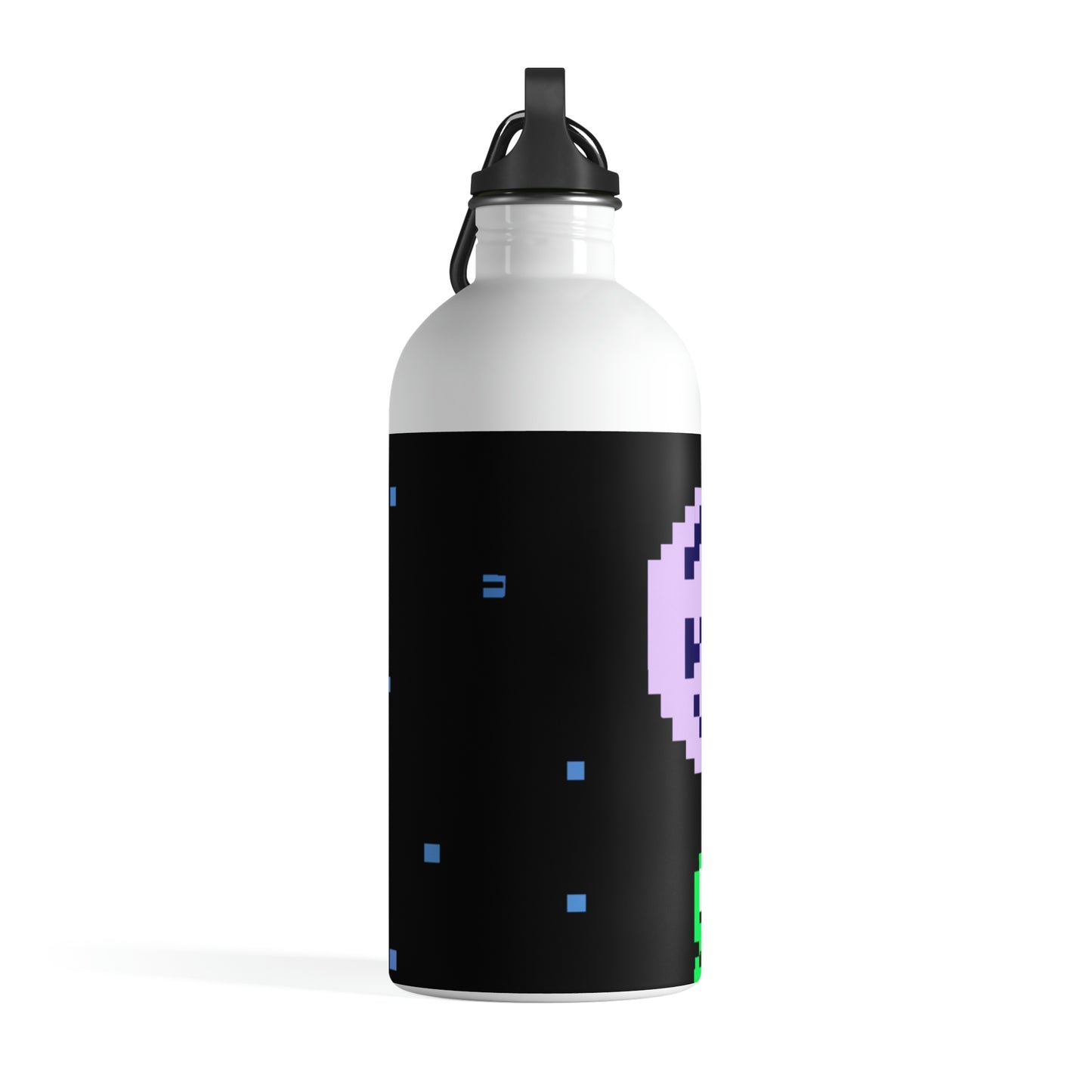 "Lonely Witness of the Night Sky" - The Alien Stainless Steel Water Bottle Pixel Art