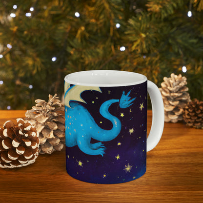 "Drifting Among the Stars: The Story of a Baby Dragon" - The Alien Ceramic Mug 11 oz