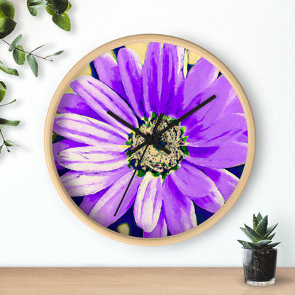 Pétalos morados estallando: crea una llamativa fusión de margaritas y rosas - The Alien Wall Clock