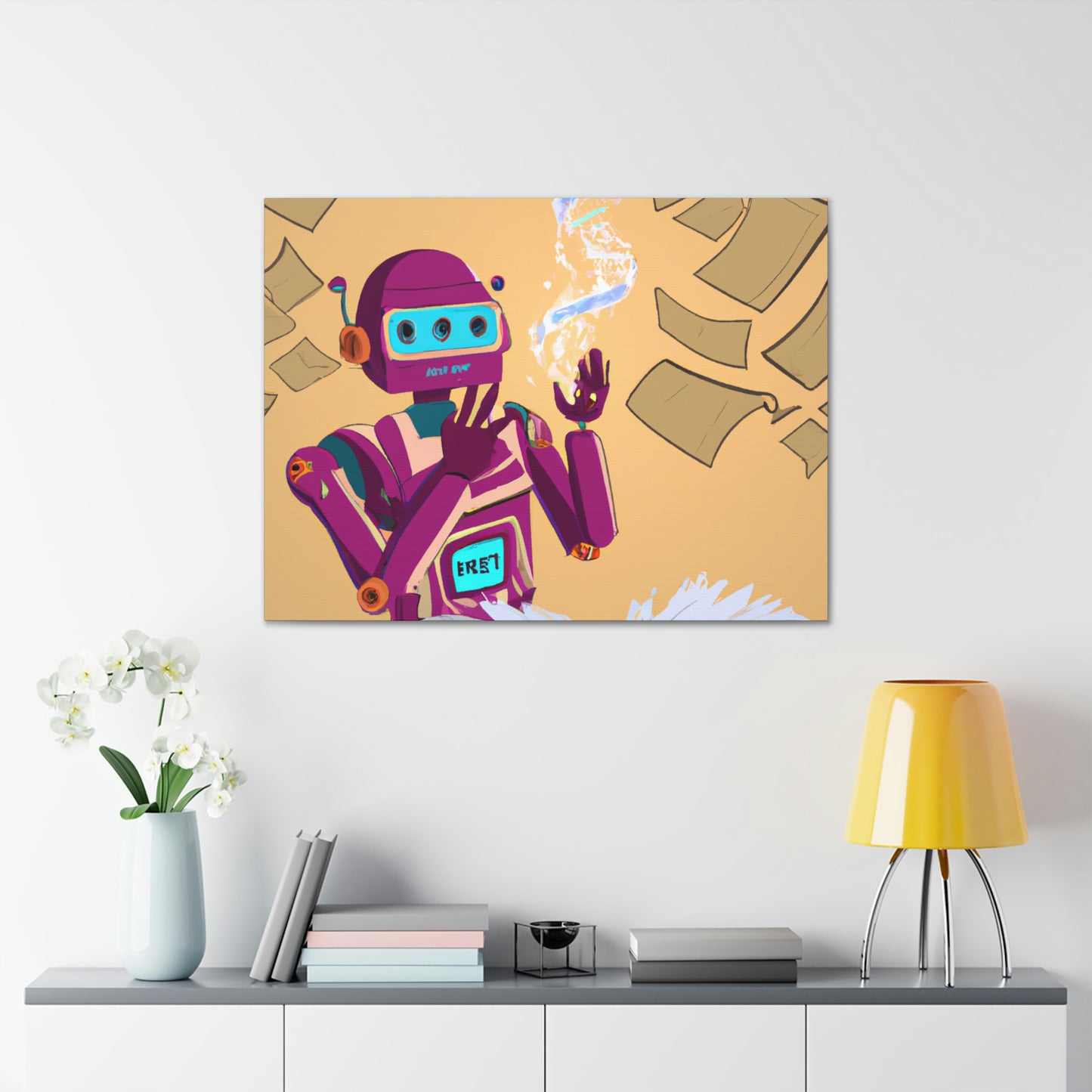 "Robot Librarian and the Magical Tome" - The Alien Canva