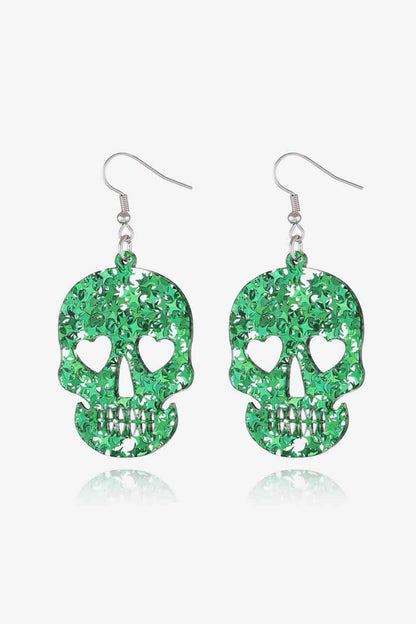 Pendientes colgantes de calavera de acrílico