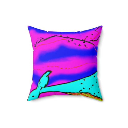 "Glow of the Neon Sea" - The Alien Square Pillow