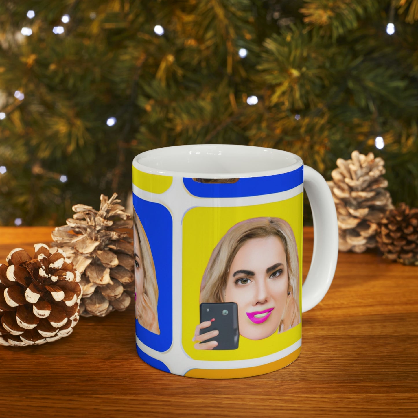 "Emoji-zing a Celebrity: A Pop Art Portrait" - The Alien Ceramic Mug 11 oz