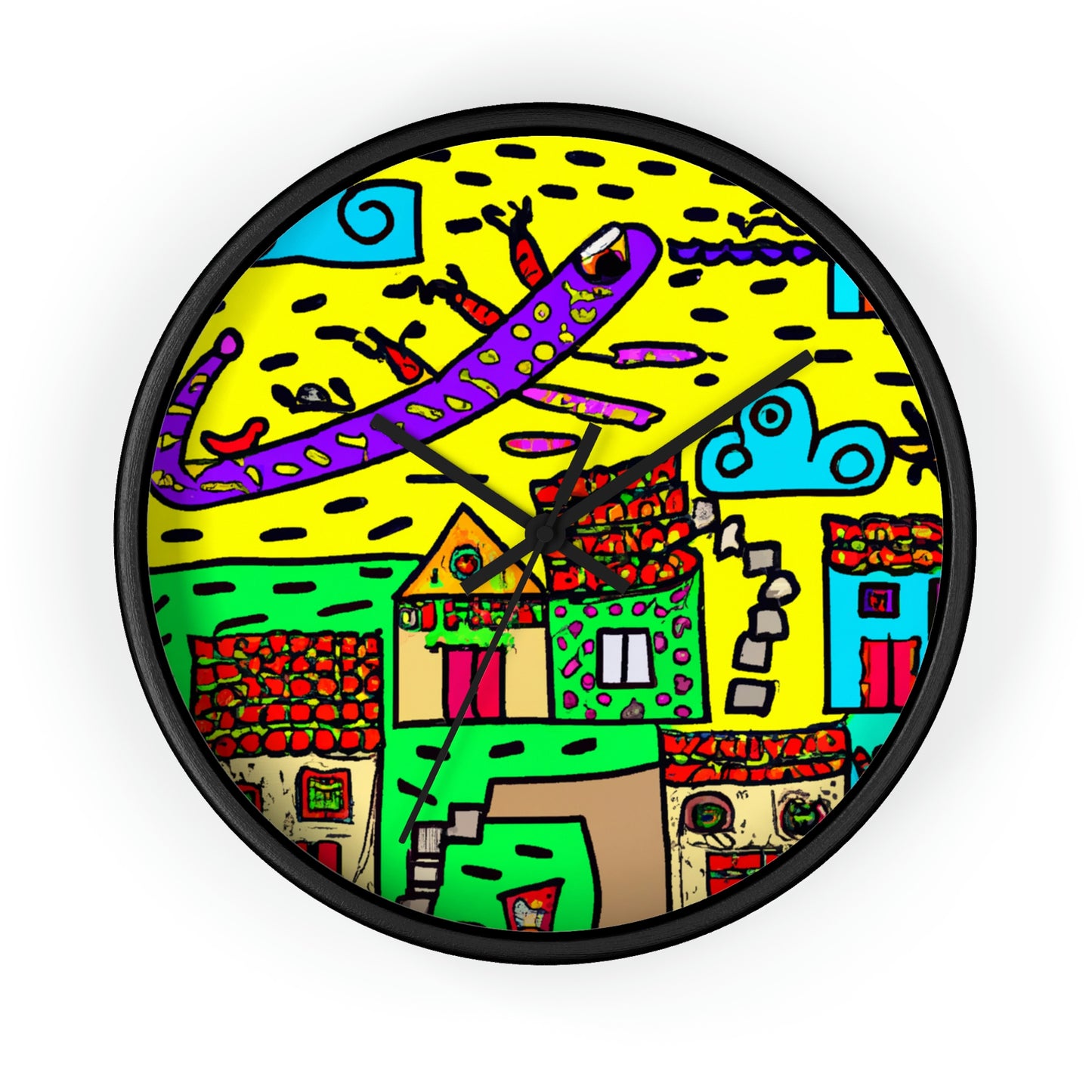 "A Slumbering Village of the Soaring Dragon" - The Alien Wall Clock