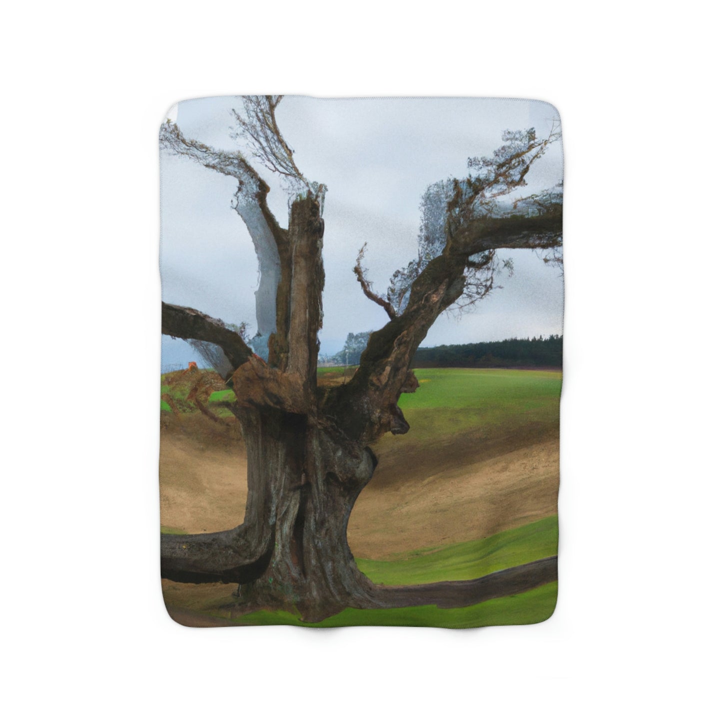 "A Shadow in the Meadow: The Last Standing Tree" - The Alien Sherpa Fleece Blanket