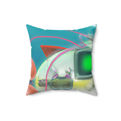 "The Submerged Odyssey: Ein Unterwasserabenteuer mit einem Roboterfisch" - Das Alien Square Pillow