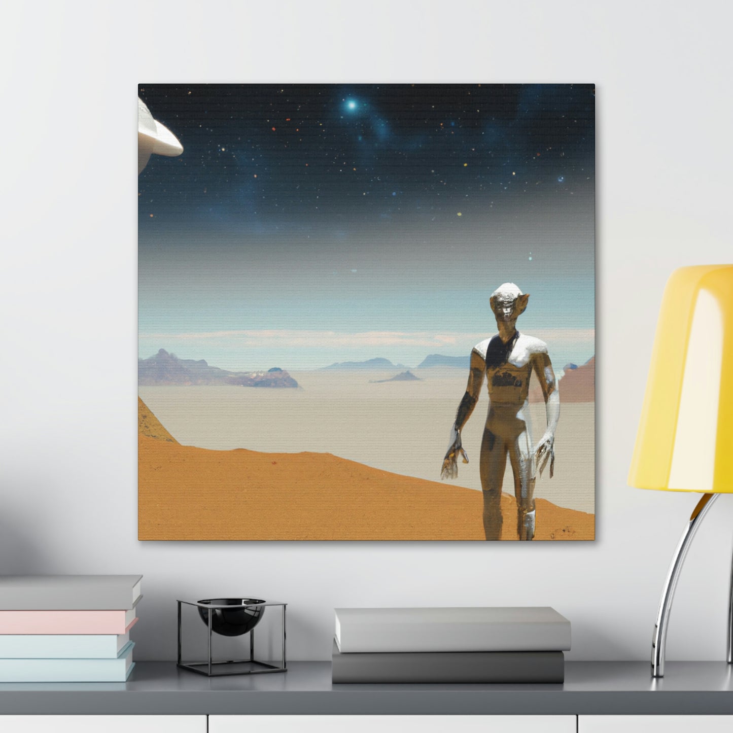 "Auf der Suche nach einem neuen Zuhause: Die Reise des einsamen Aliens" - The Alien Canva