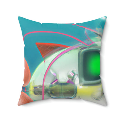 "The Submerged Odyssey: Ein Unterwasserabenteuer mit einem Roboterfisch" - Das Alien Square Pillow