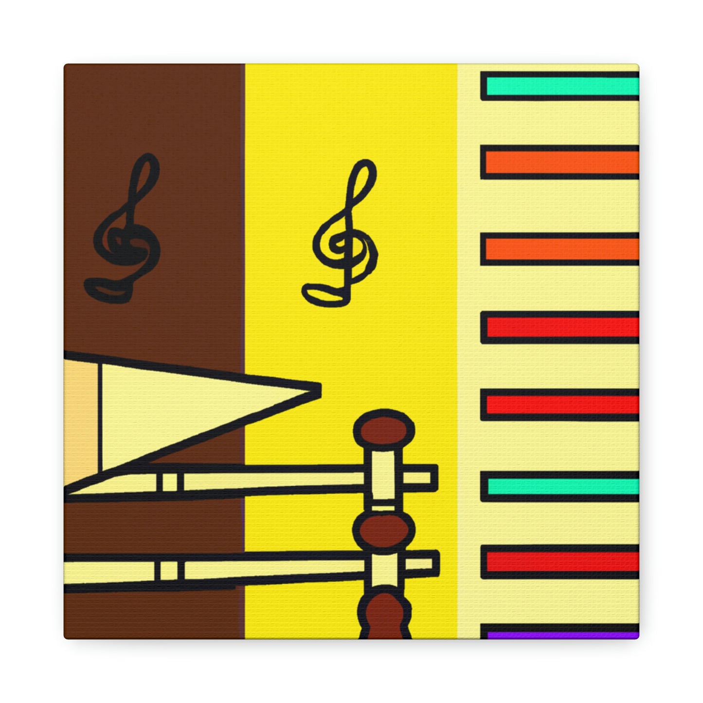 "Four Colors Tribute: Ancient Musical Artistry" - Canvas