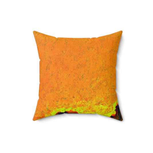 "Erleuchtet von der untergehenden Sonne: Enthüllung einer verborgenen Stadt" - Das Alien Square Pillow