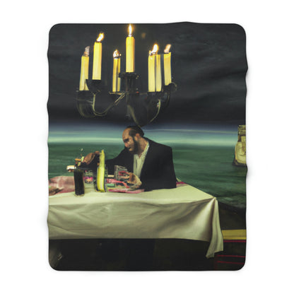 "A Beacon of Romance: An Intimate Candlelit Dinner in a Forgotten Lighthouse" - The Alien Sherpa Fleece Blanket