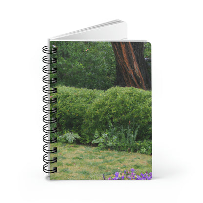 "Rainy Refuges: Uncovering the Fortune of a Garden Under an Umbrella" - The Alien Spiral Bound Journal