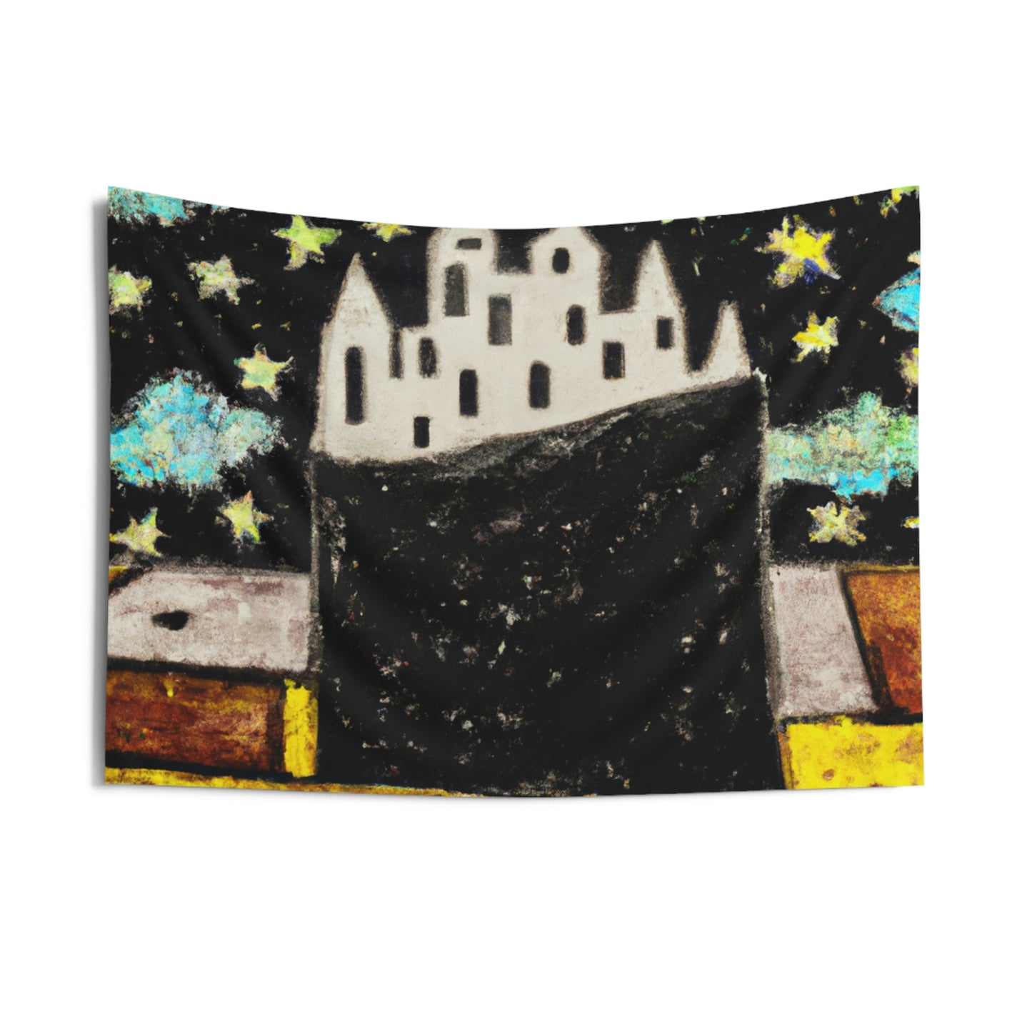 "Cosmic Oasis: A Journey to a Floating City Amid the Sea of Stars" - The Alien Wall Tapestries