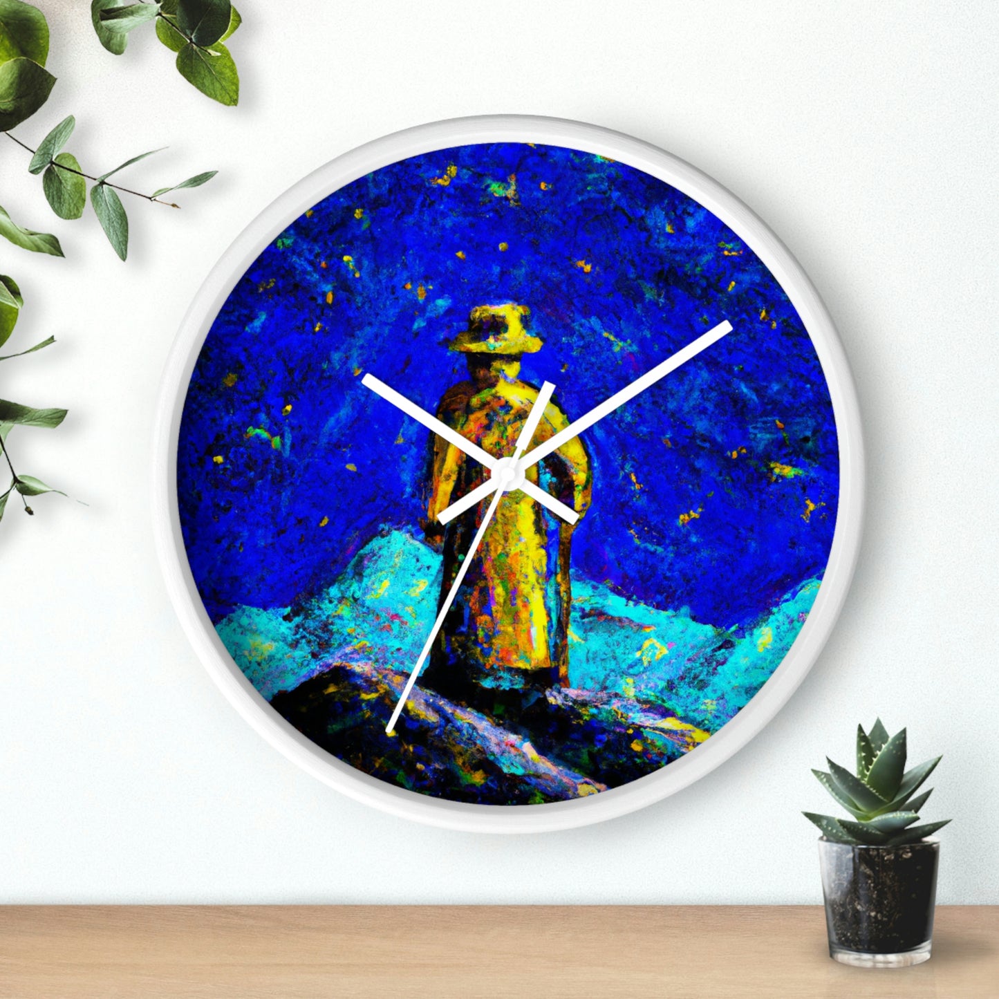 "Lone Mage on the Frozen Summit" - El reloj de pared alienígena