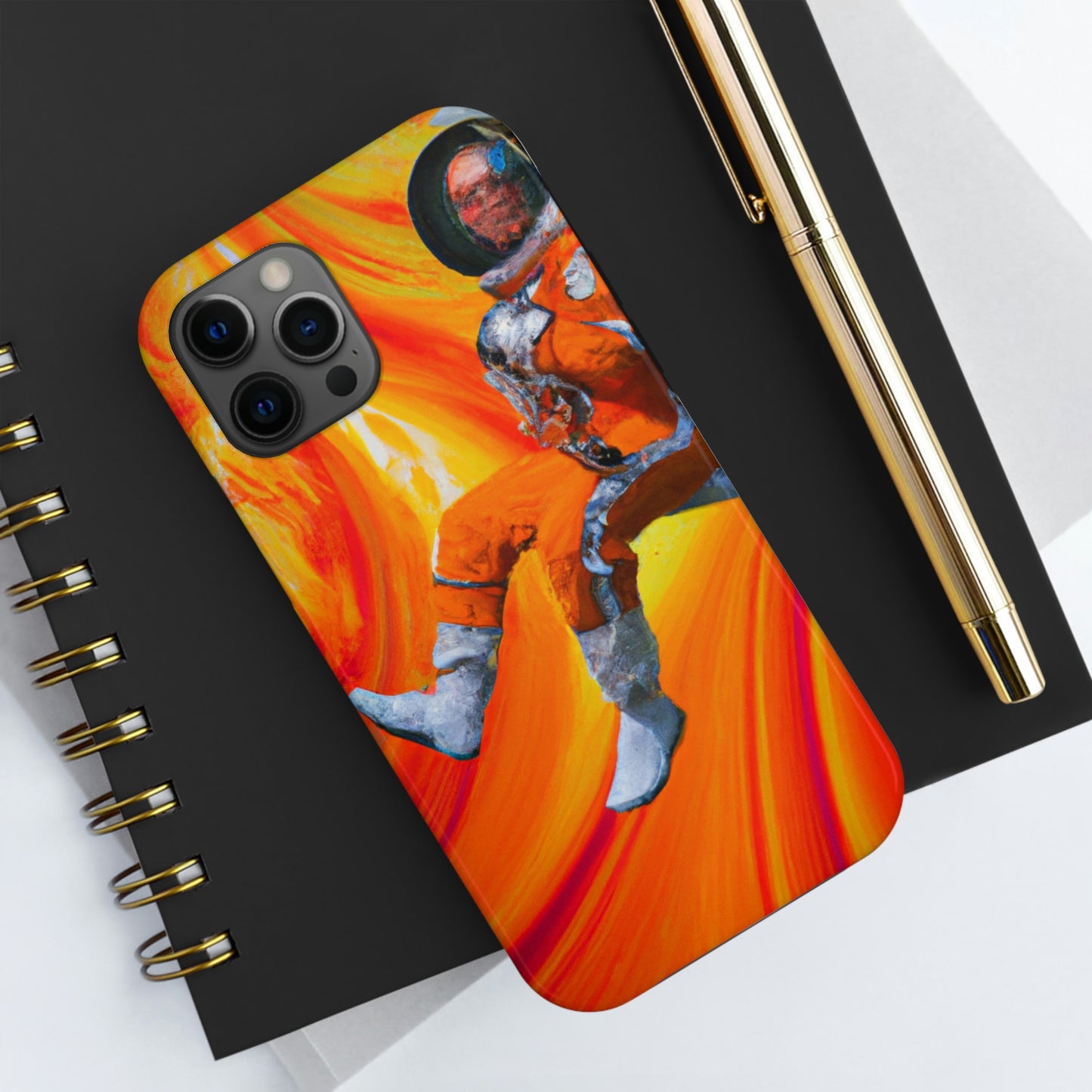 "Journeying in the Burning Orange Galaxy" - The Alien Tough Phone Cases