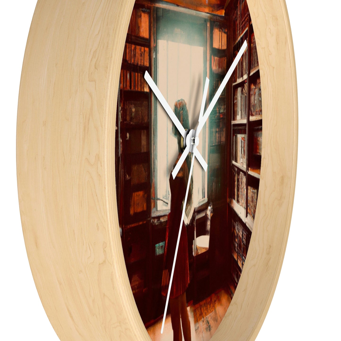 "The Enchanted Library Maze" - The Alien Wall Clock