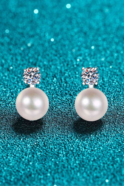 Aretes de perlas de moissanita