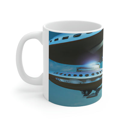 "El viaje intergaláctico de consecuencias inesperadas" - Taza de cerámica The Alien 11 oz