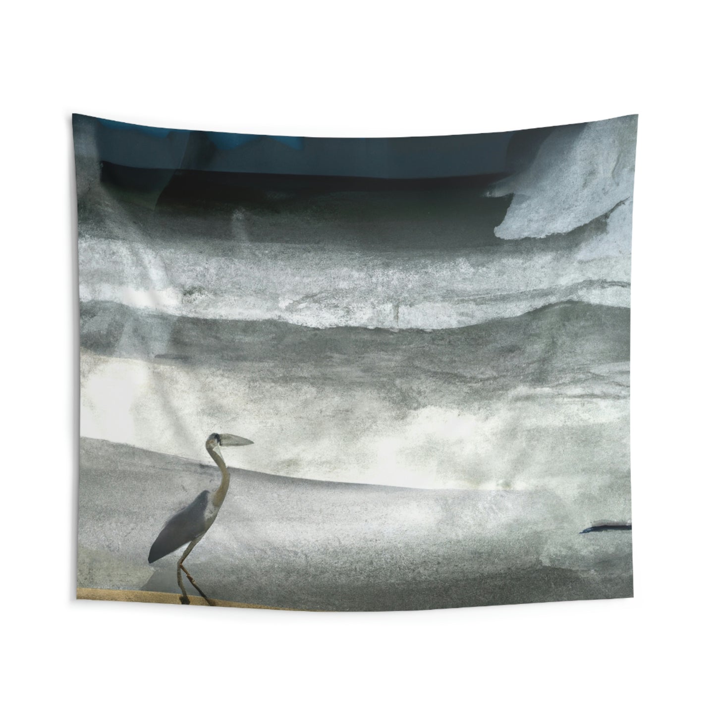 "A Sea of Turmoil: A Heron's Restlessness". - The Alien Wall Tapestries