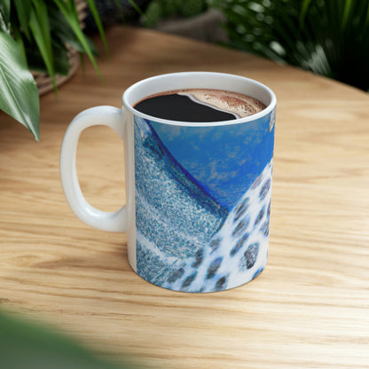 "Lonely Perch of the Snow Leopard" - The Alien Ceramic Mug 11 oz