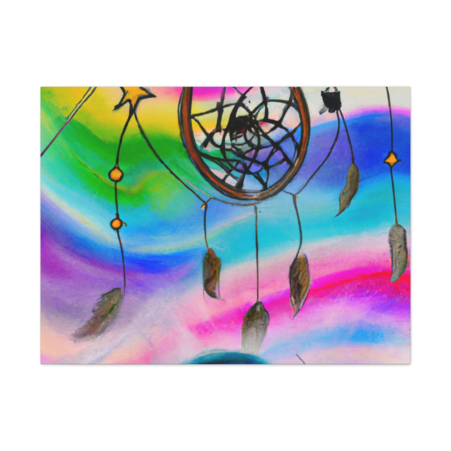 "A Galaxy of Dreams: A Colorful Dreamcatcher Captures Falling Stardust" - The Alien Canva