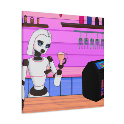 "Robo en una tierra extraña: el viaje del barista" - The Alien Canva