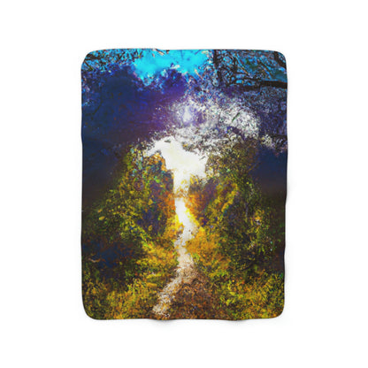 "A Beam of Light on a Forgotten Path" - The Alien Sherpa Fleece Blanket