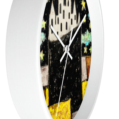 "Cosmic Oasis: A Journey to a Floating City Amid the Sea of Stars" - The Alien Wall Clock