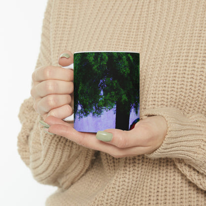 "Bajo el cielo lluvioso". - La Taza de Cerámica Alienígena 11 oz