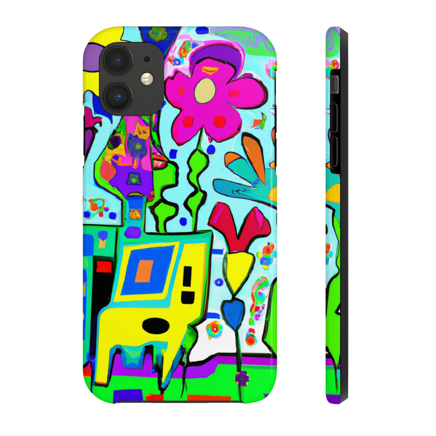 "A Mystical Garden of Rainbow Petals" - The Alien Tough Phone Cases