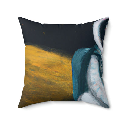 "Alone in the Dark: A Solitary Astronaut's Survival" - The Alien Square Pillow