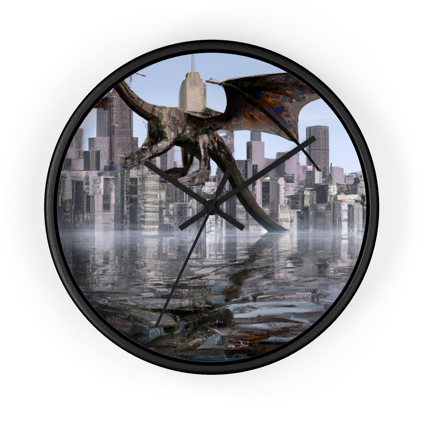 "Ascending the Deluge: A Dragon's Soaring Journey." - The Alien Wall Clock