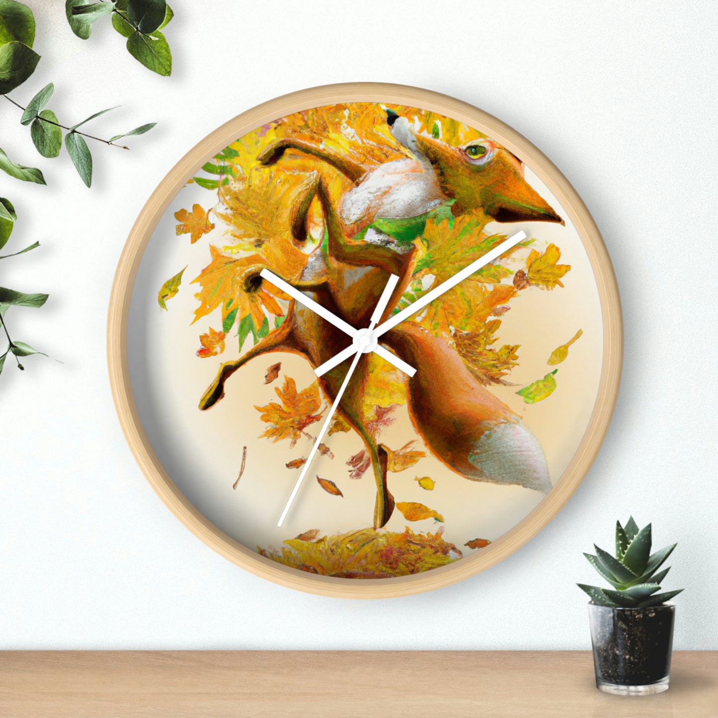 "Autumnal Adventure: A Fox's Mischief" - The Alien Wall Clock