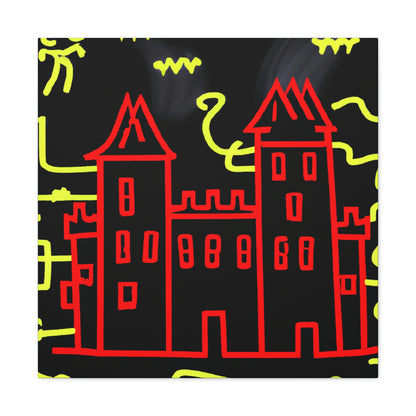 "A Haunted Shadow: The Dark Secrets of the Old Castle on a Gloomy Night" - The Alien Canva