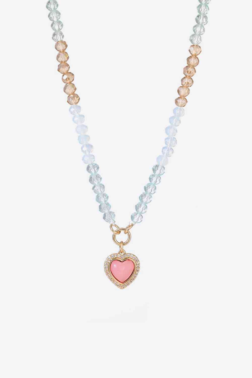 Herz-Anhänger-Perlen-Halskette