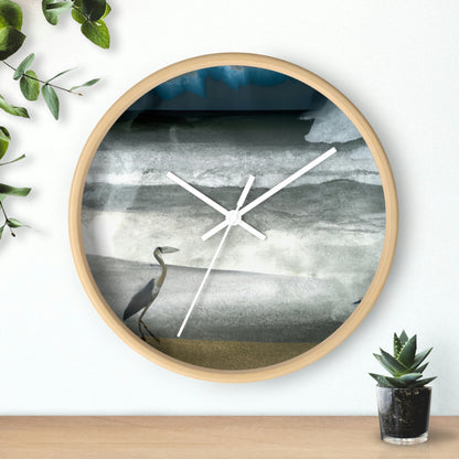 "Un mar de agitación: la inquietud de una garza". - El reloj de pared alienígena