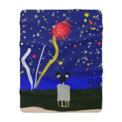 "A Spark of Solitude" - The Alien Sherpa Fleece Blanket