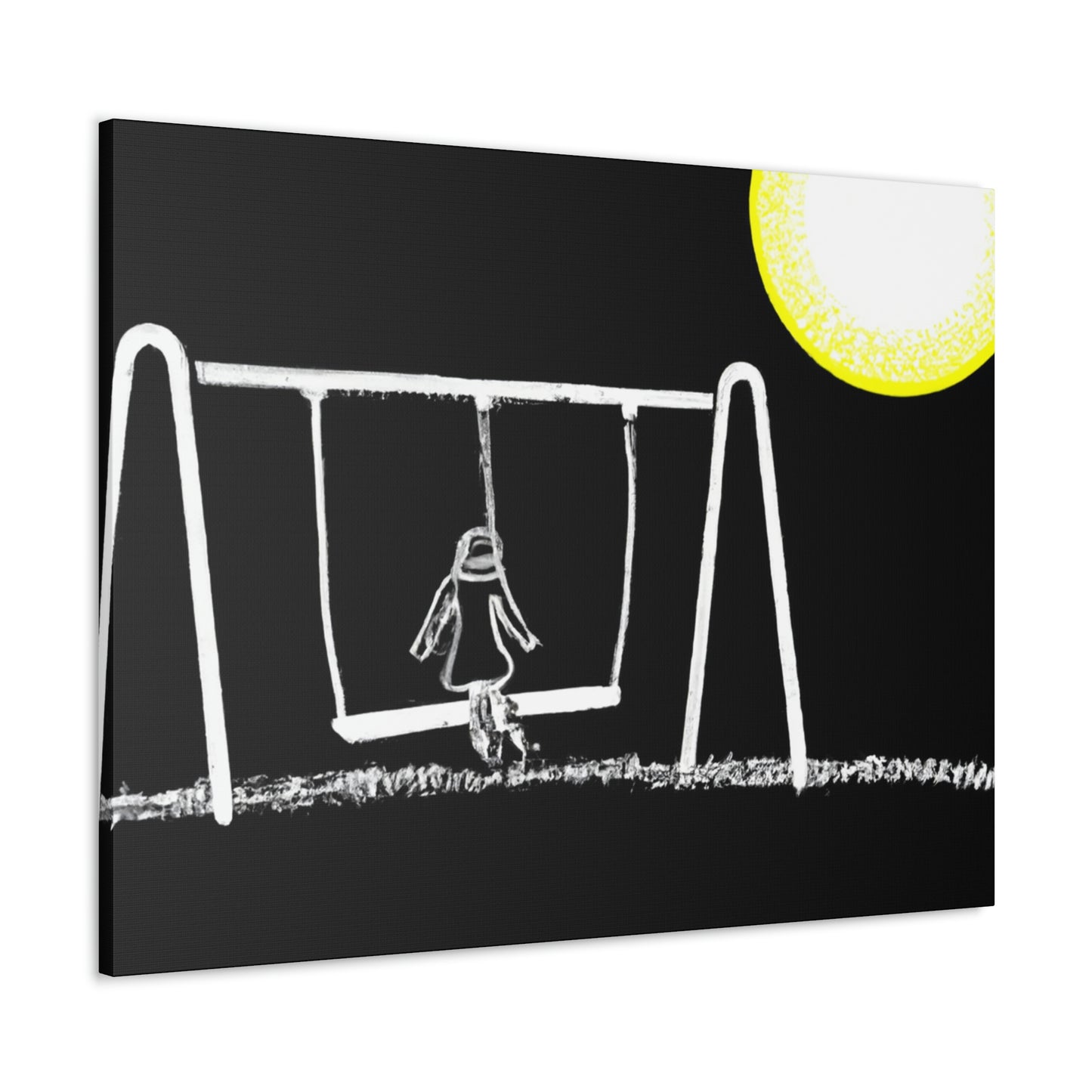 "The Moonlit Swing: A Dream-Like Moment in a Meadow" - The Alien Canva