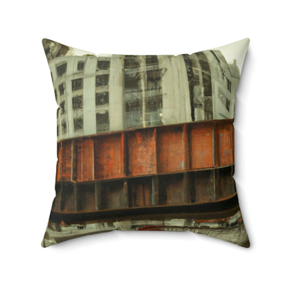 "ChronoTown: Where Time Stands Still" - The Alien Square Pillow