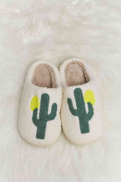 Pantuflas tipo chanclas de felpa Melody Cactus