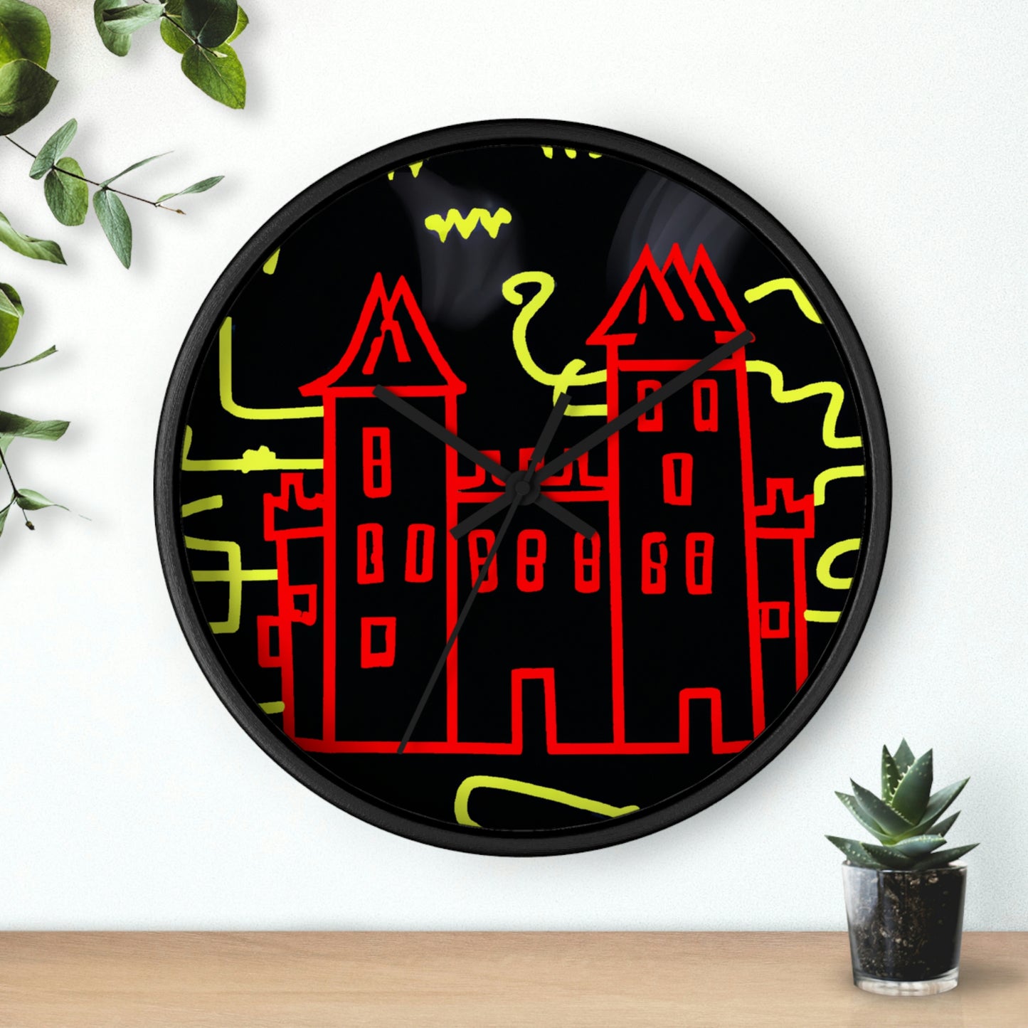 "A Haunted Shadow: The Dark Secrets of the Old Castle on a Gloomy Night" - The Alien Wall Clock