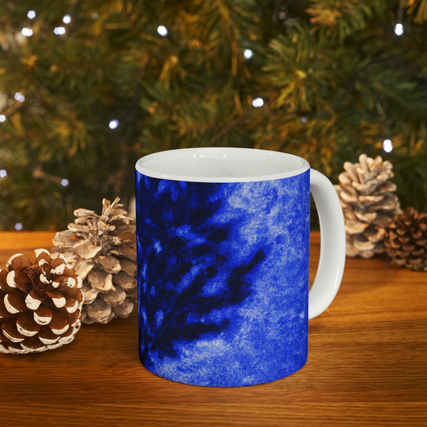 "A Lone Blue Tree in the Moonlight Field" - The Alien Ceramic Mug 11 oz